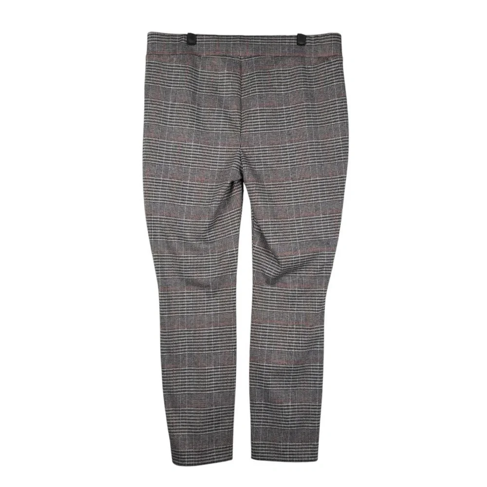 NYDJ Women’s Pull On Pants Size 12 Plaid Leggings Gray